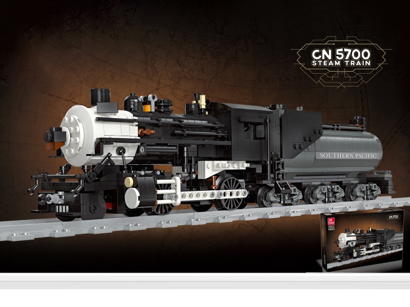 Building Blocks: Cn5700 Steam Train, Chinese-English Universal Box, 1136Pcs