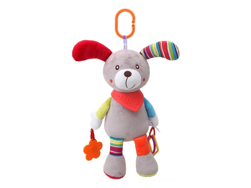Puppy Baby Teething Neck, Pull Ring, Bell, Plush Pendant