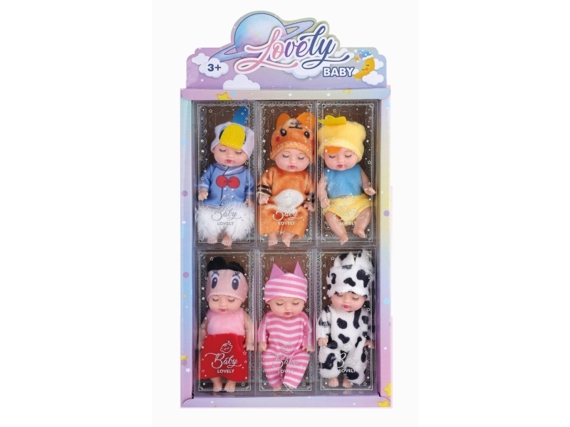 4.5-Inch Sleeping Baby B Model 6Pcs Display Box