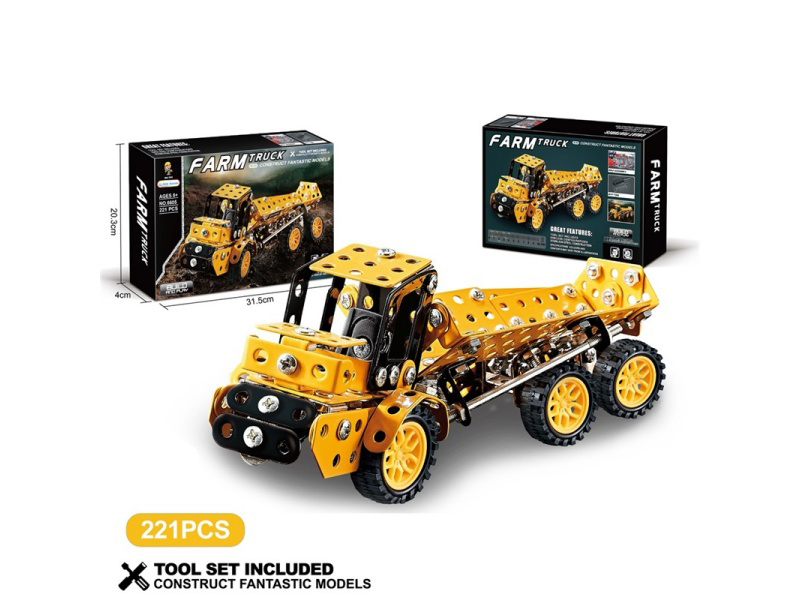 Diy Metal Assembly Building Block Fire Engine 292 Pieces