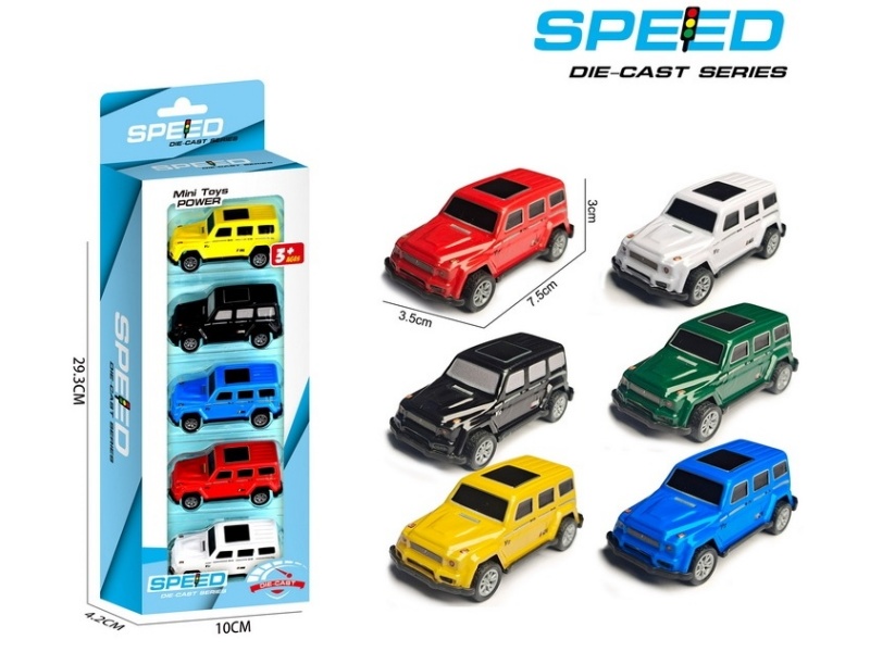 Pull Back Iron Off-Road Vehicles 5pcs