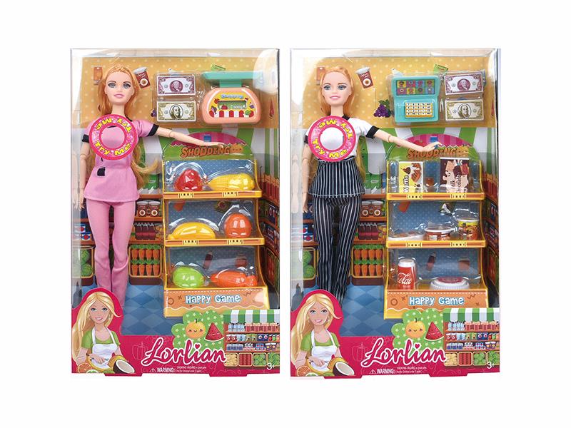 11.5" Solid Fashion Doll Shopping Set(Lights, Music)