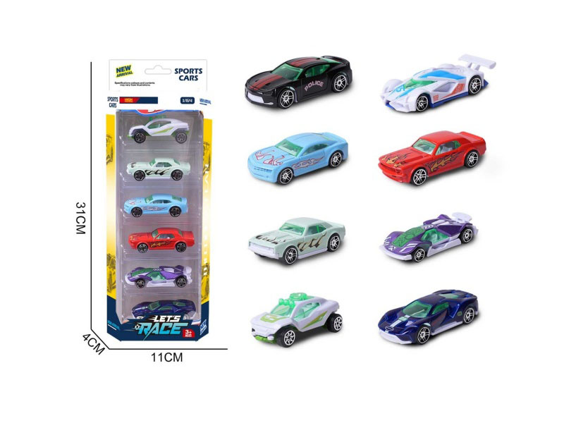 6 Pieces Of 8 1:64 Alloy Car Models