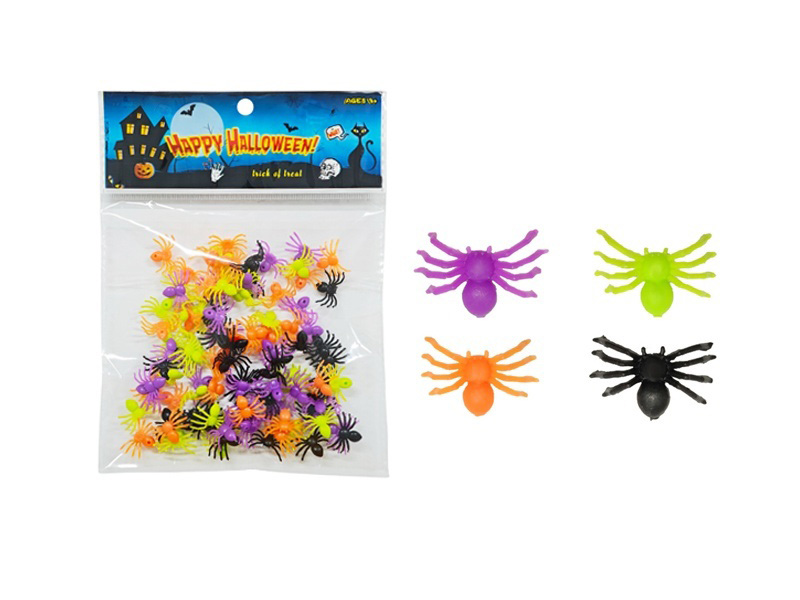 100 Pieces Of Halloween Colored Little Spiders