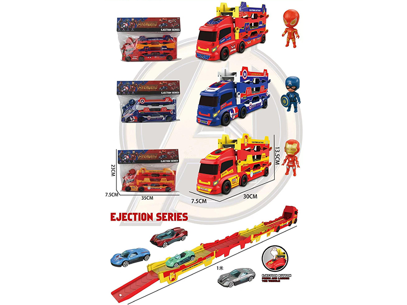 Ejection Track Storage Truck With 4 Alloy Cars, 1 Action Figure