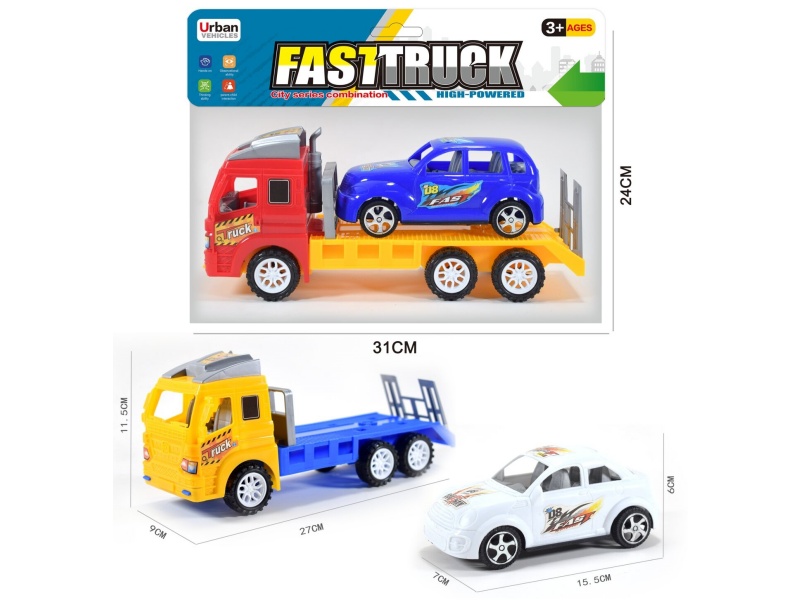 Friction Tow Truck With Slide Sports Car