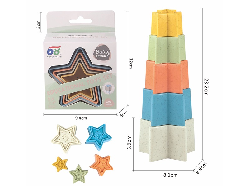 Wheat Stalk Pentagram Digital Jenga