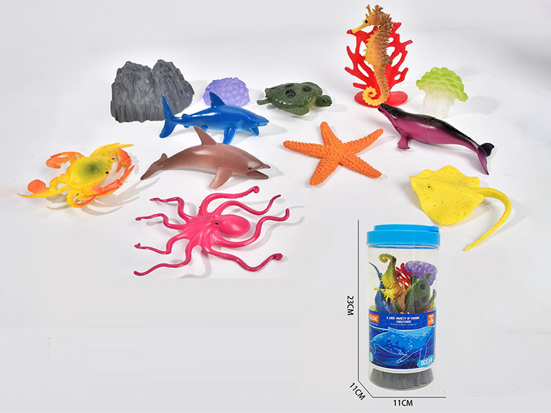 14-Piece Set Of Marine Animal Barrels