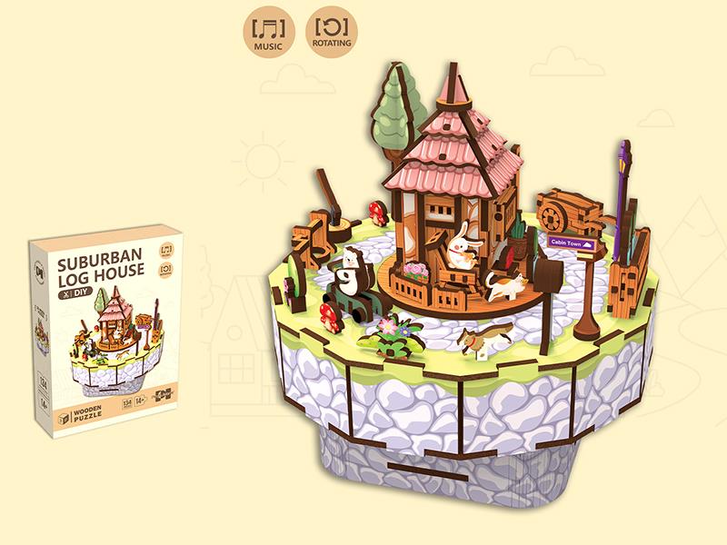 3D Wooden Puzzle Music Box
