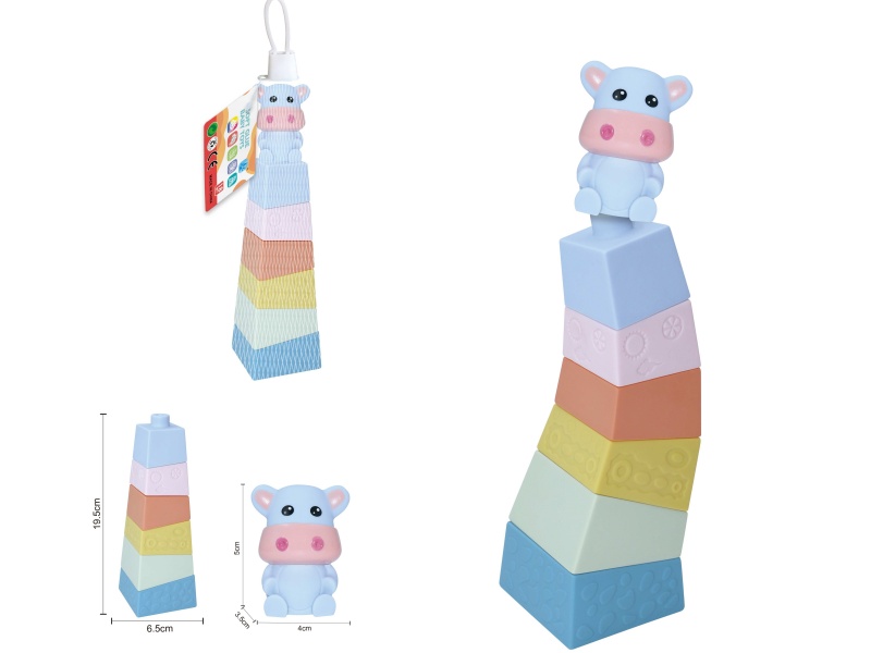 Soft Plastic Stacked Tower Finger Doll Set(Cattle) 7pcs