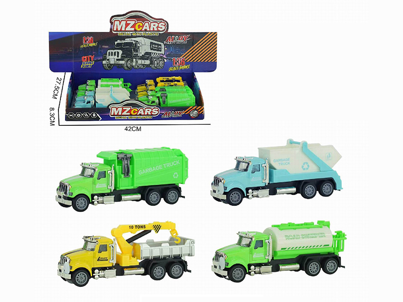 1:36 Pull Back Alloy Cars With Sound And Lights 8pcs