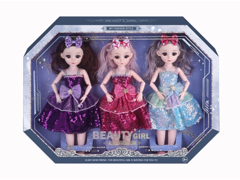 12-Inch Joint Doll Casual Wear 3-Person Window Box