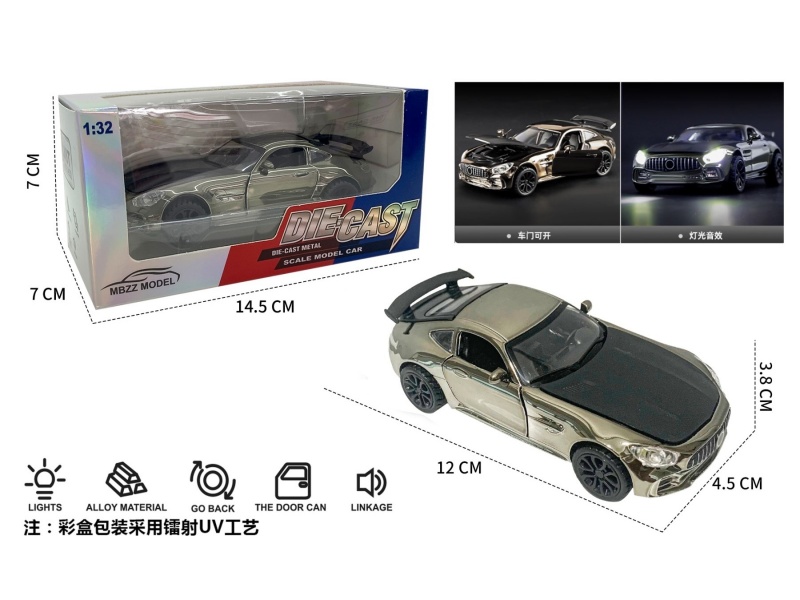 1:32 Mercedes-Benz Gt Electroplated Alloy Rally Bike