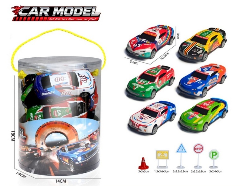 Pull Back Large-Sized Iron Racing Cars Set