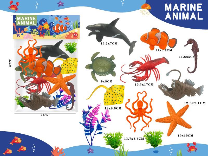 9pcs Sea Animals Set(Orca With Whistle)