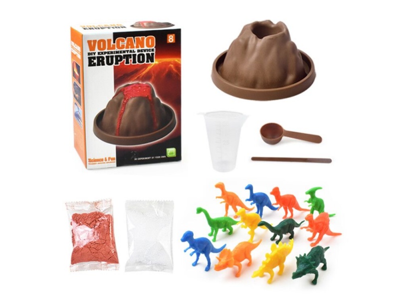 Volcanic Eruption DIY Experiment Device + Dinosaurs Toy