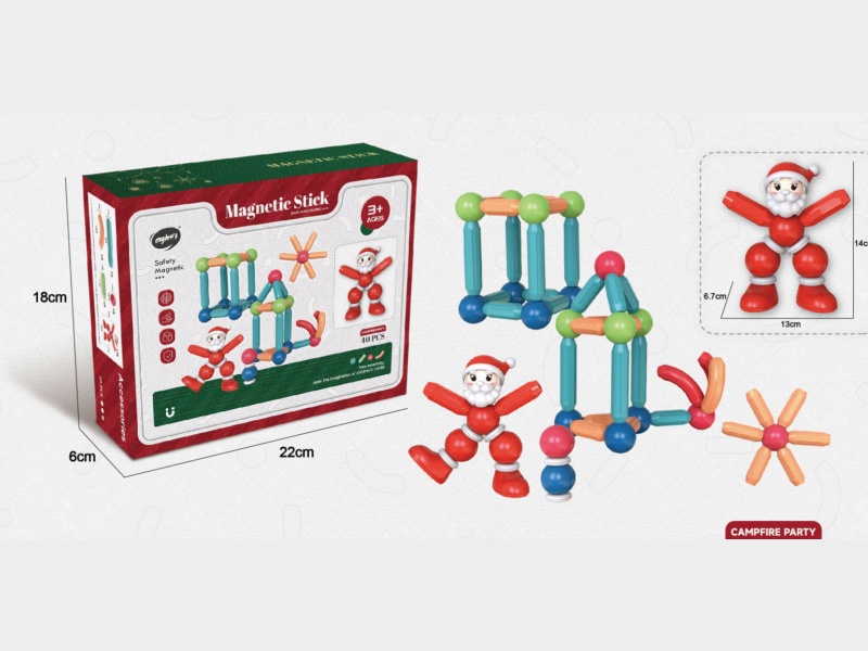 40Pcs Strong Magnetic Christmas Edition Magnetic Rods