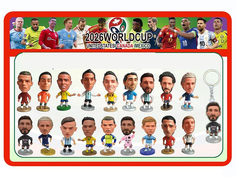 3-Inch 2026 World Cup Football Star Single Piece (With Keychain) Plastic Bag Containing 18 Types Of Pvc Soft Rubber Eco-Friendly Material