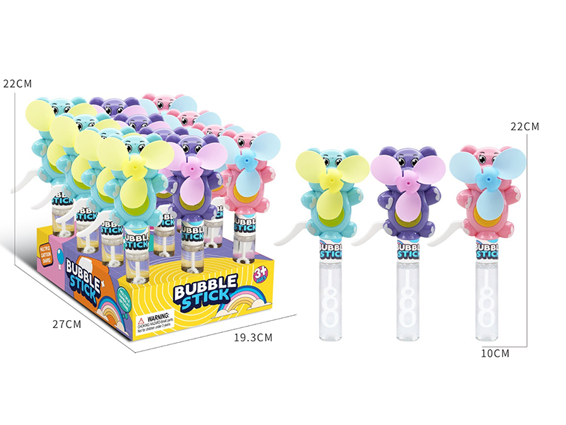 Hand Pressed Elephant Fan Bubble Stick