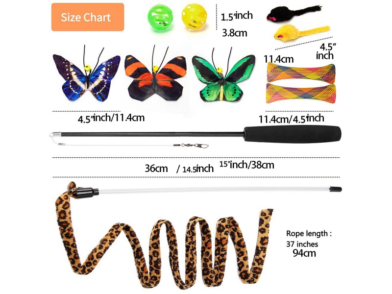 Ringing Paper Butterfly Cat Teaser Set