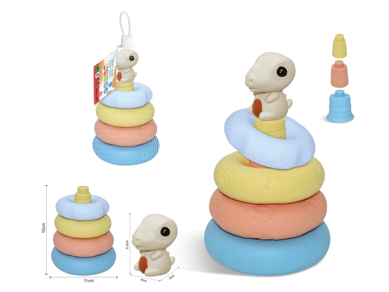 Soft Rubber Stacking Ring Finger Doll Set(Dinosaur) 8PCS