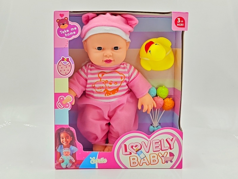 A 12-inch rubber-lined reborn doll with a blown bottle body