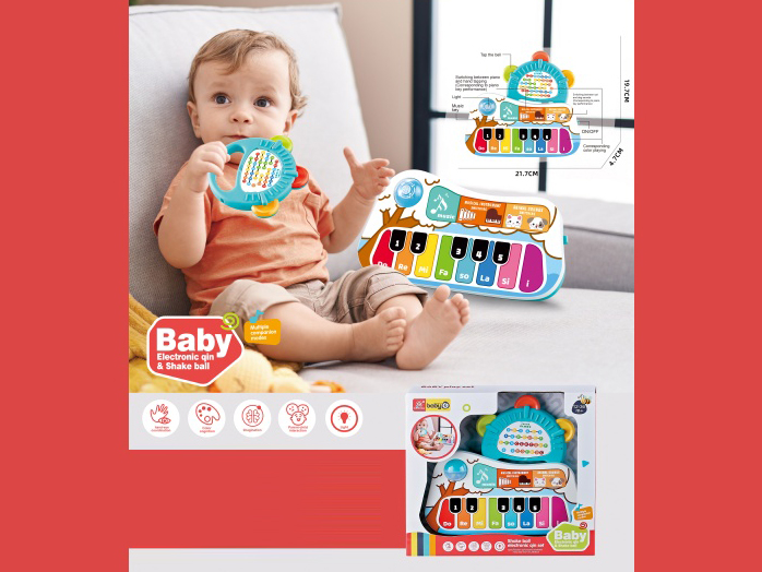 Smart Piano With 3 Double-Sided Music Cards (Blue)