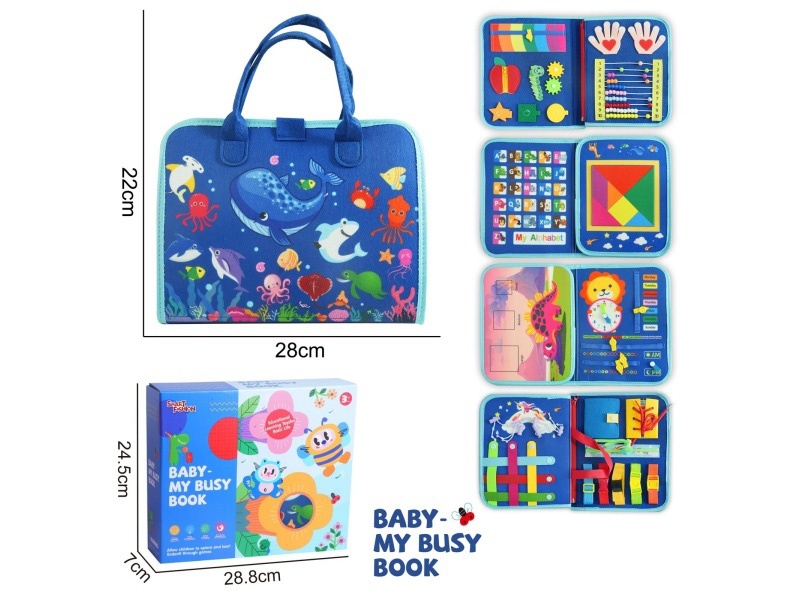 Montessori Early Childhood Education And Intelligence Development - Felt 5 Pages Gem Blue Ocean A