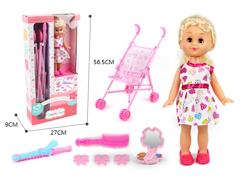 14-Inch Cute Girl Doll Trolley
