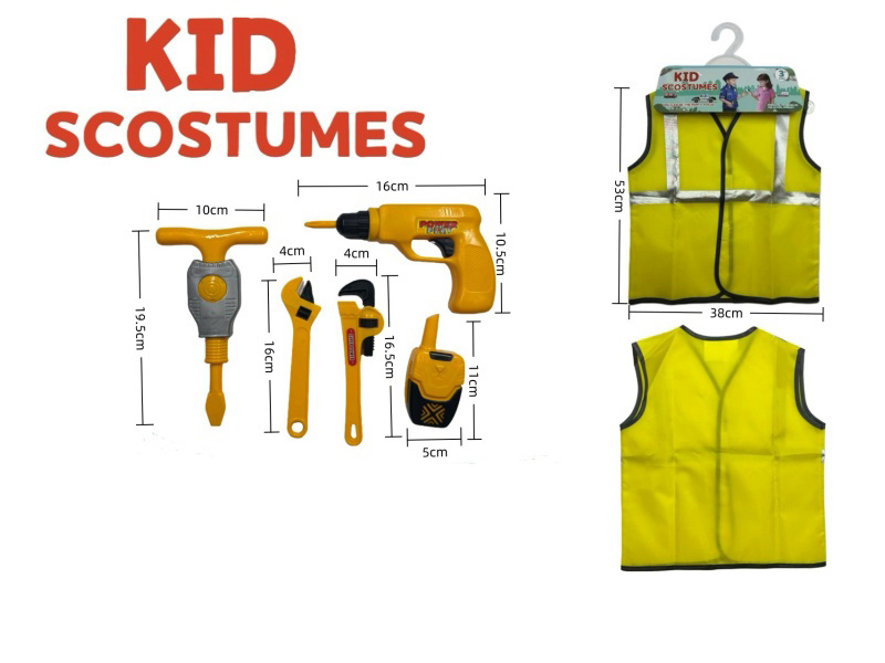 Diy Clothing Role-Playing Engineering Vest + 5-Piece Set (Thickened Style)