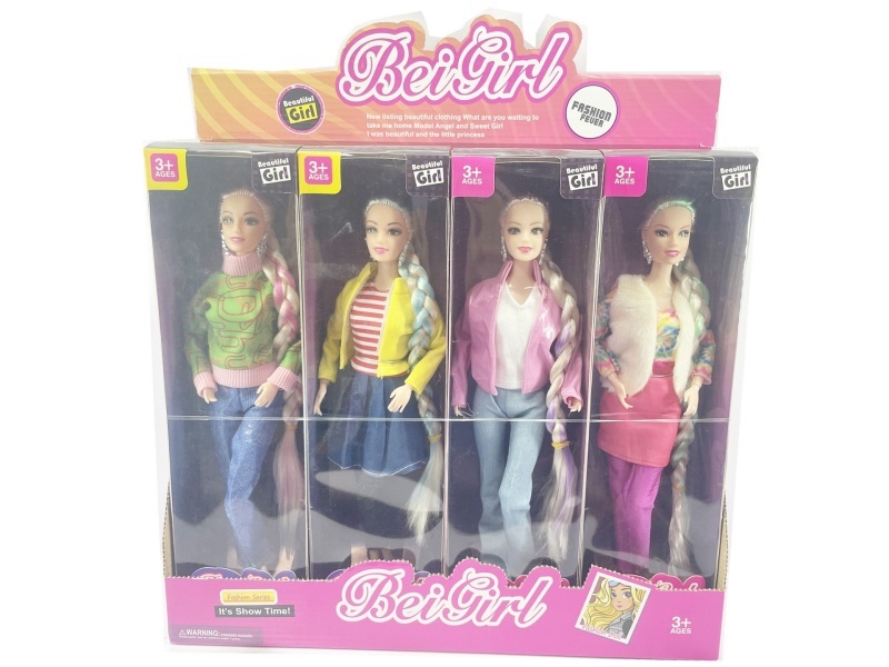 11-Inch 11-Joint Long Braided Winter Sweater Doll (8 Pieces)