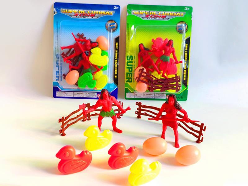 Two Savages, Four Ducks, Two Eggs, Four Pieces Of Fence