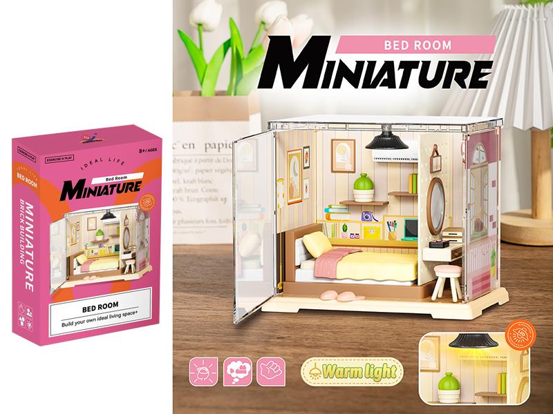 Bedroom DIY Miniature Scene Toys 55pcs