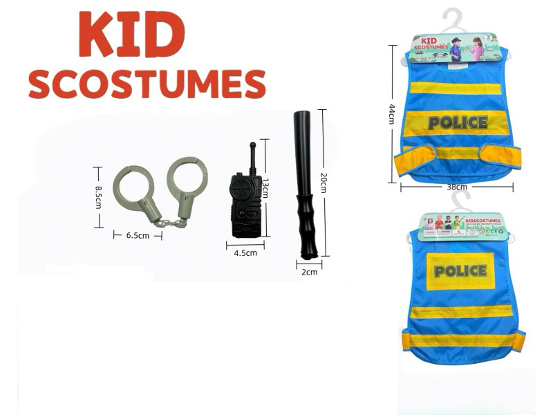 Diy Clothing Role-Playing English Traffic Police Vest + 3-Piece Set (Thickened Style)