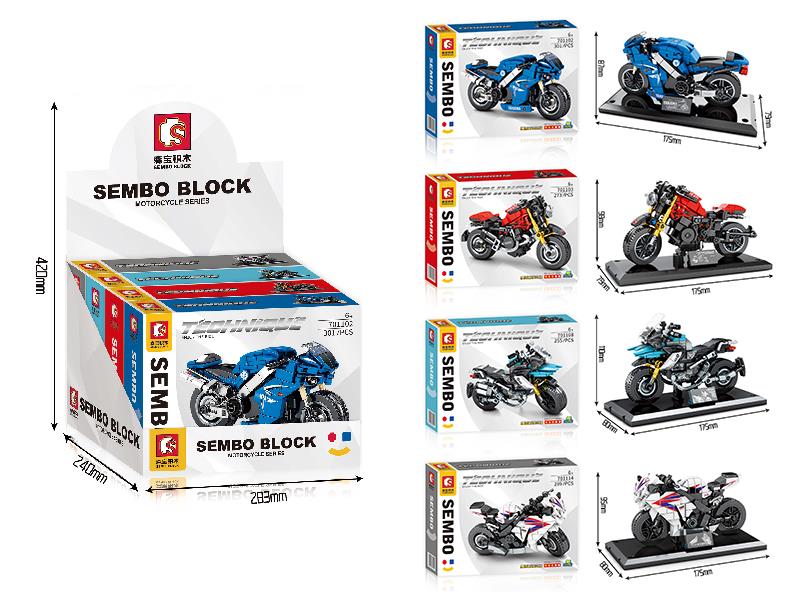 Motorcycle Model Building Blocks 4PCS