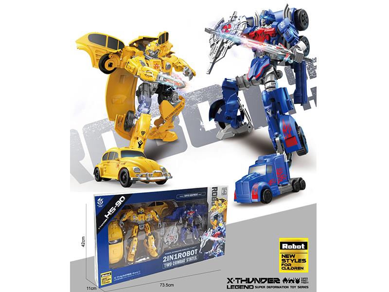 Optimus Prime Transforming Car Robot + Bumblebee Transforming Car Robot