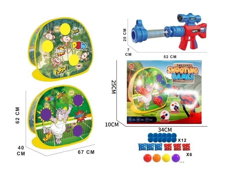 Shooting Game Stand (Hippopotamus And Monkey 2-In-1)