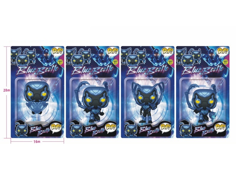 4 "Pop Blue Beetle Superhero Action Figure Single Card Pack