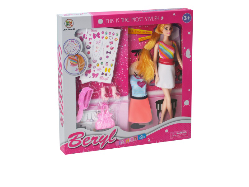 11.5-Inch Belle Real Body Doll Diy Hair Spray And Dye Set