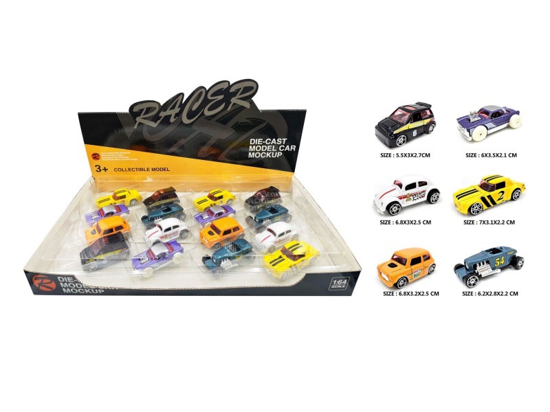 16 Display Boxes Of 1:64 Alloy Vintage Cars