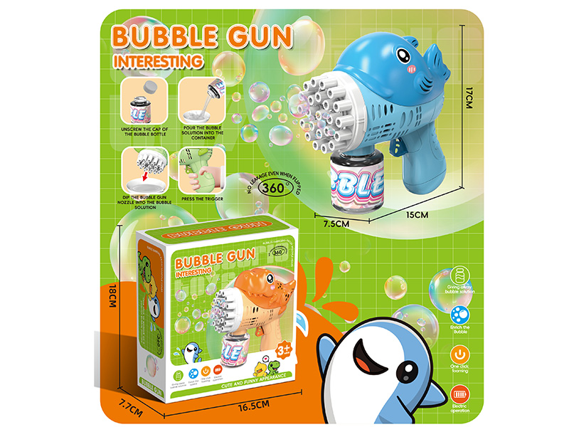 Blue Whale Manual Bubble Gun