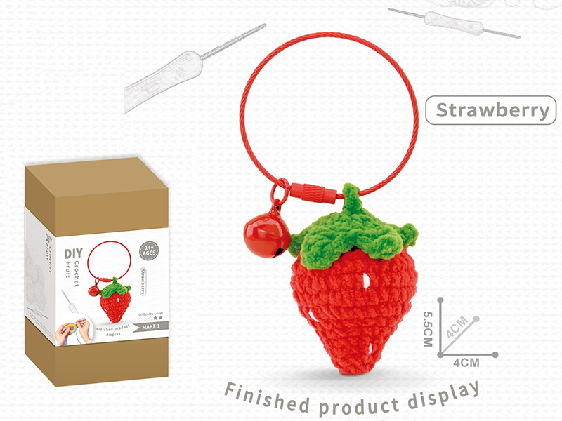 DIY Crochet Toy Strawberry Pendant(Including Making Tools)