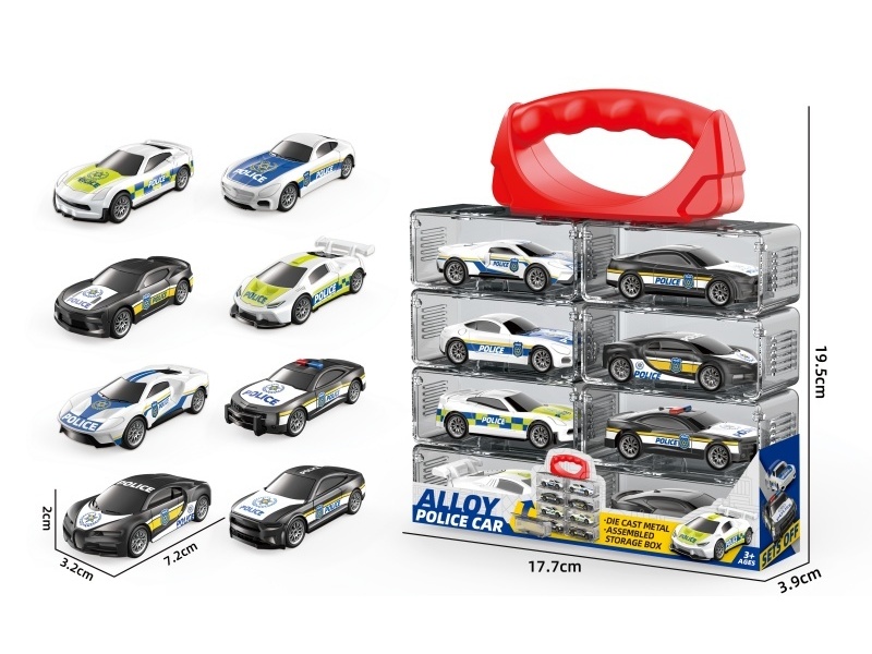 1:64 Force Alloy Police Car (8 Pieces)