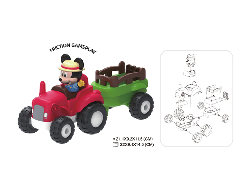 Mickey Series Assembly Friction Farm Tractor 15pcs