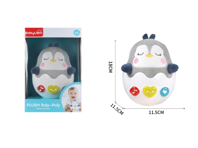 Soothe Plush Tumbler Toy With Sound And Light(Penguin)