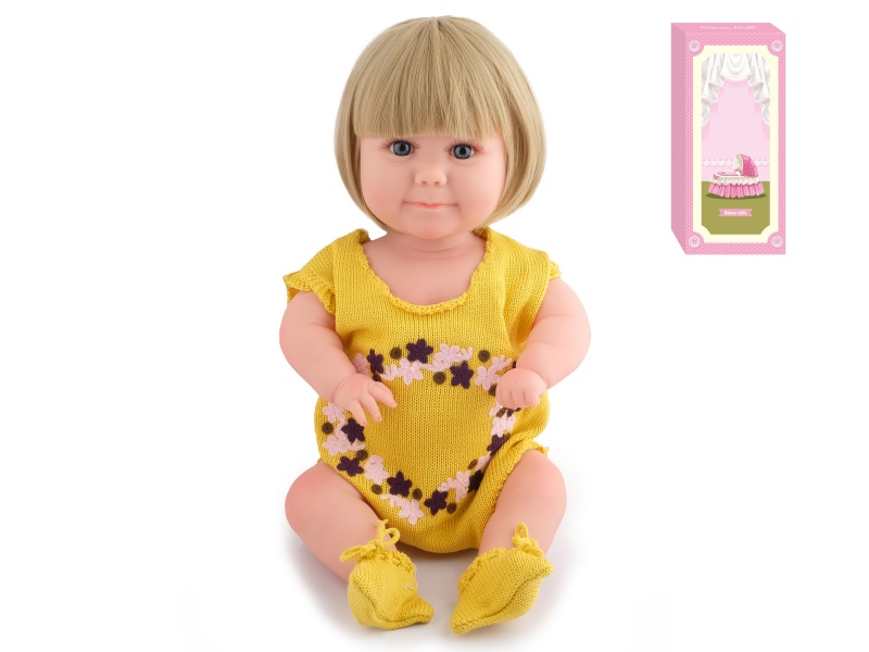 50cm Soft Plastic Reborn Doll(Wig Sheath)With Feeding-Bottle, Magnetic Pacifier, Diaper, Birth Card