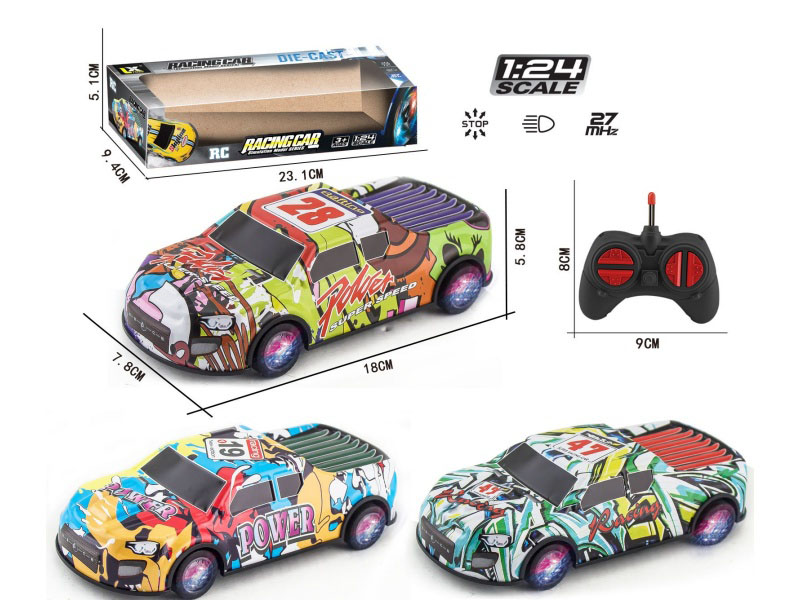 27-Channel 1:24 Four-Way Racing Car Alloy Remote Control With Lights