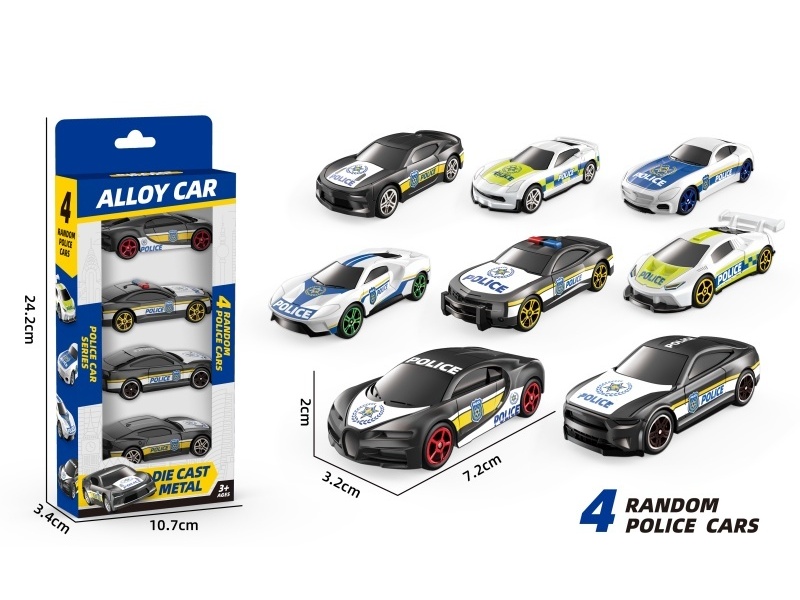 1:64 Sliding Alloy Police Car (2 Models Mixed)