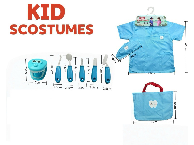 Diy Clothing Role-Playing Dentist'S Suit + Hat + Handbag + 6-Piece Set (Thickened Style)
