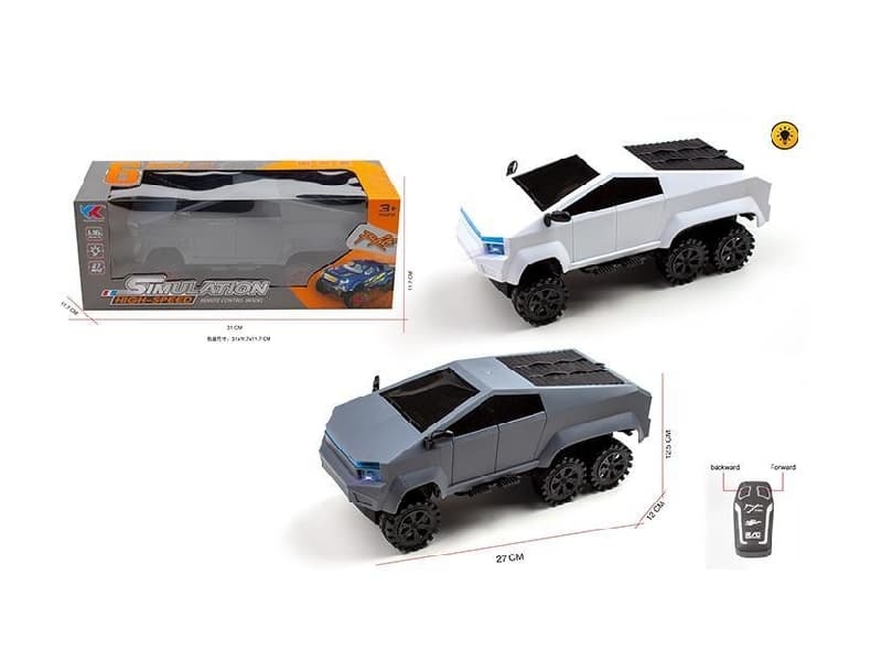 1:16 2CH R/C Six Wheeled Tesla Car  With  Light